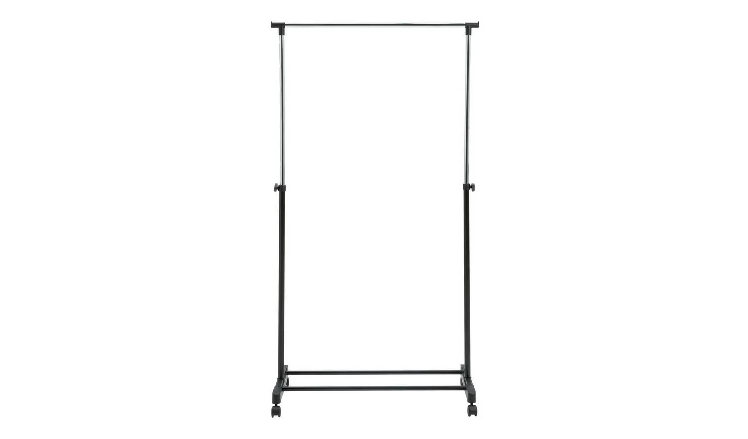 Single Clothes Rail Black and Chrome Modern Wardrobe Storage Organiser - Image 3