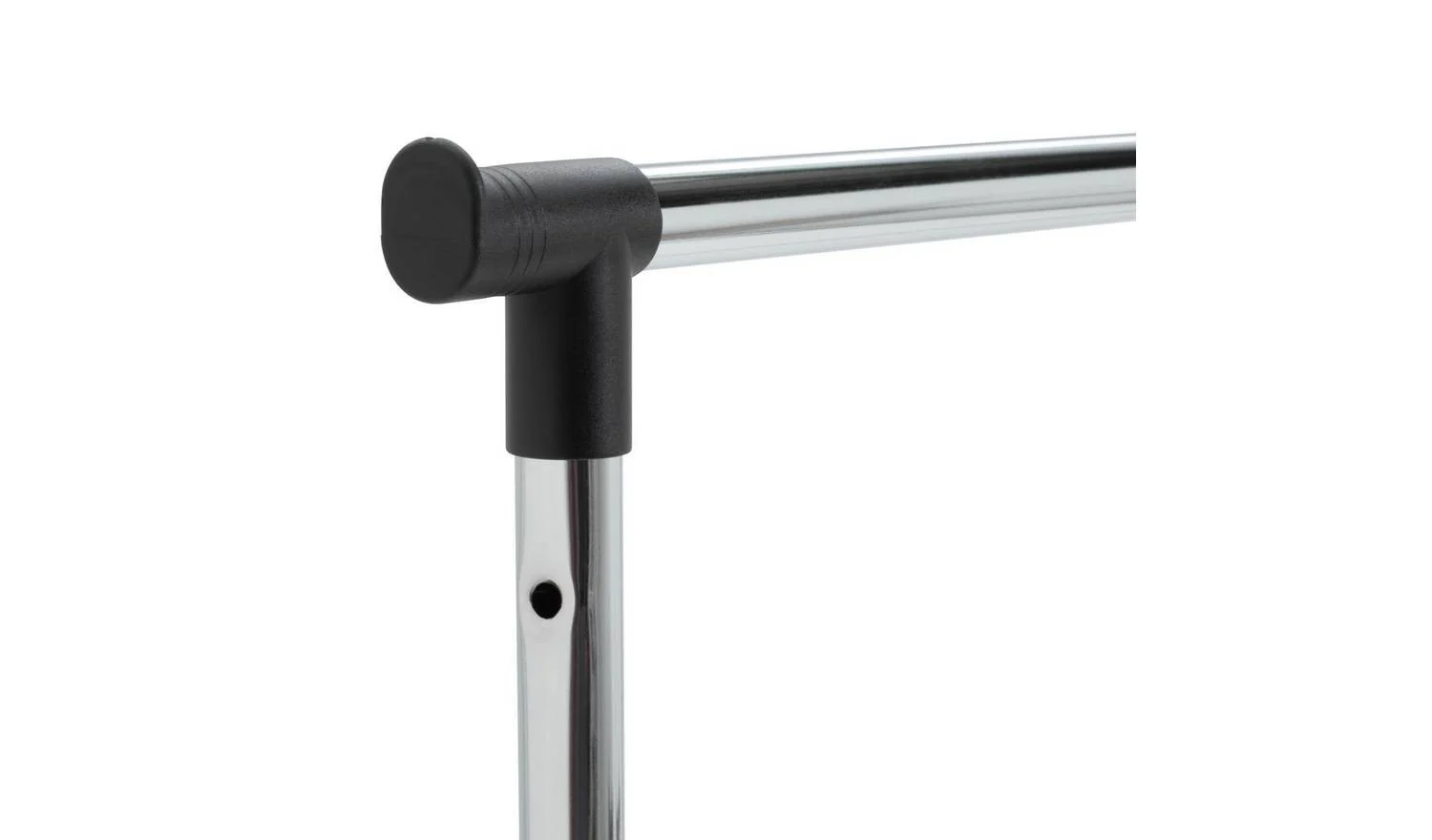 Single Clothes Rail Black and Chrome Modern Wardrobe Storage Organiser - Image 6