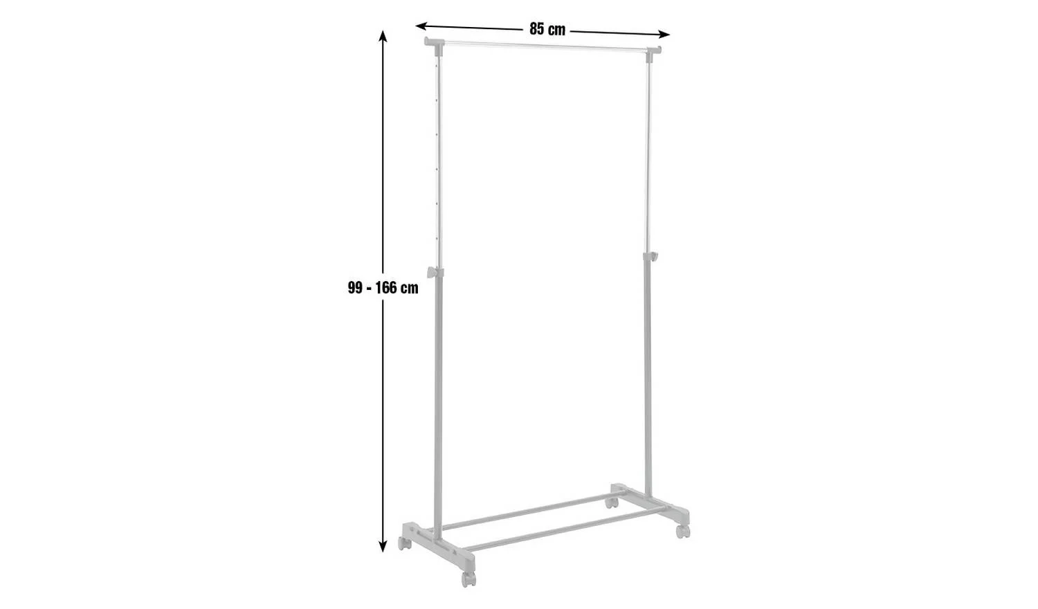 Single Clothes Rail Black and Chrome Modern Wardrobe Storage Organiser - Image 7