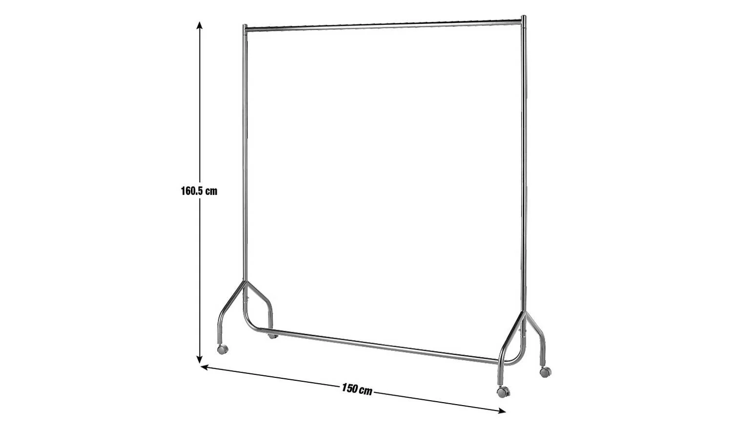 Single Heavy Duty Clothes Rail Black Freestanding Wardrobe Storage Garment - Image 2