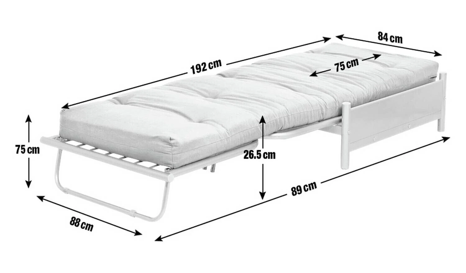 Single Metal Futon Blue Frame Only Durable and Stylish Living Room Furniture - Image 3
