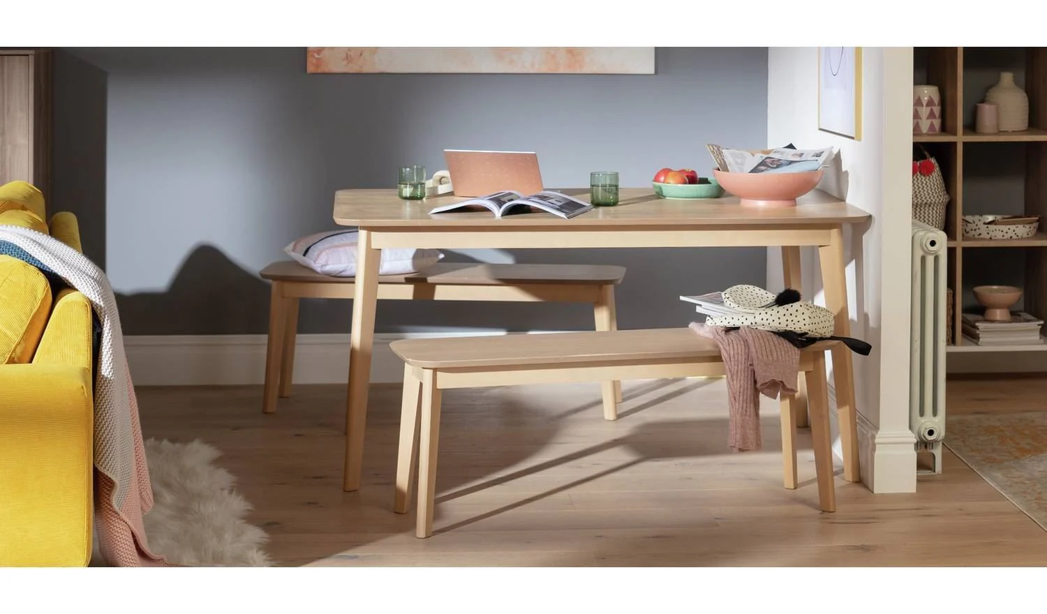 Skandi Oak Veneer 6 Seater Dining Table Modern and Elegant Dining Room Decor - Image 2