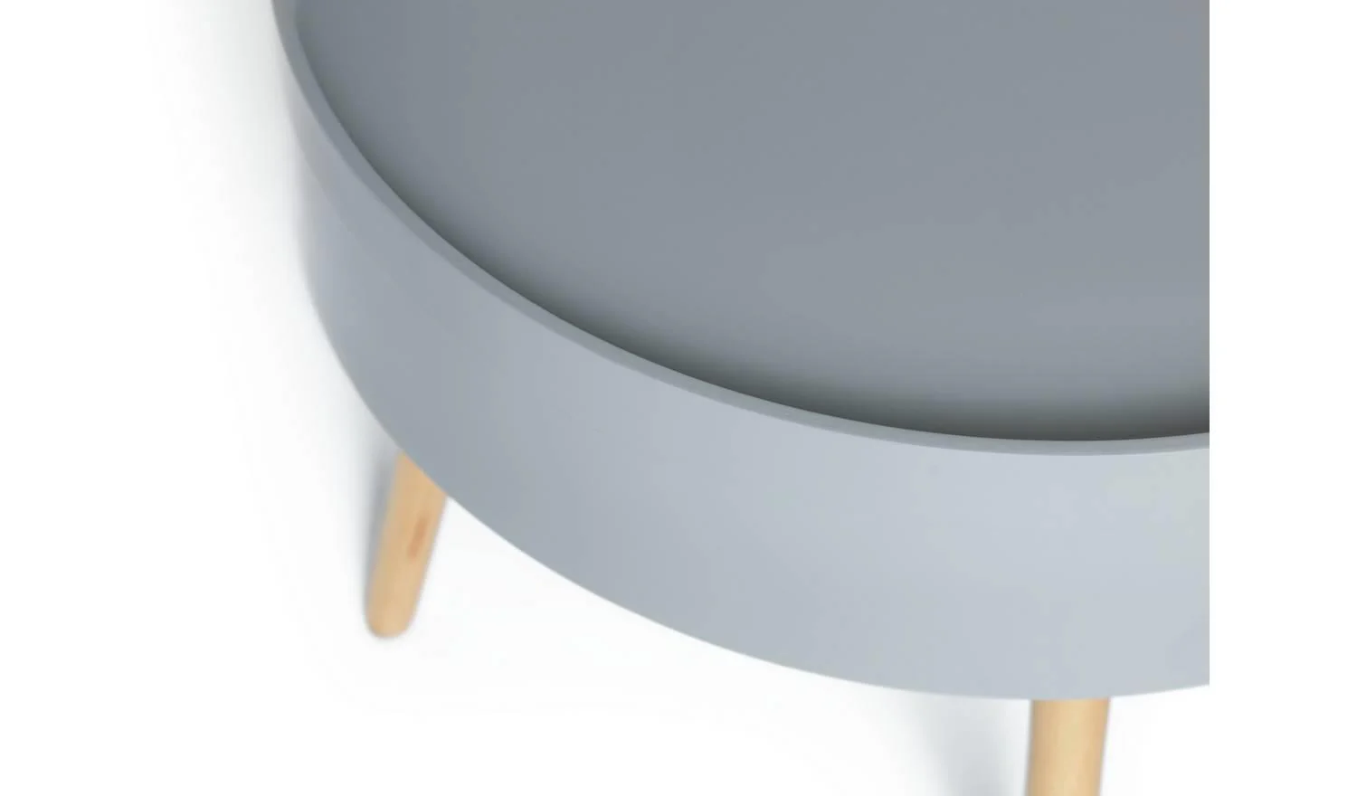 Skandi Round Coffee Table Grey Scandinavian Design Storage - Image 6