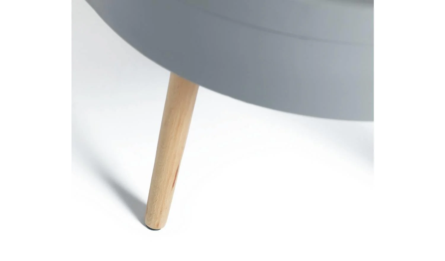 Skandi Round Coffee Table Grey Scandinavian Design Storage - Image 7
