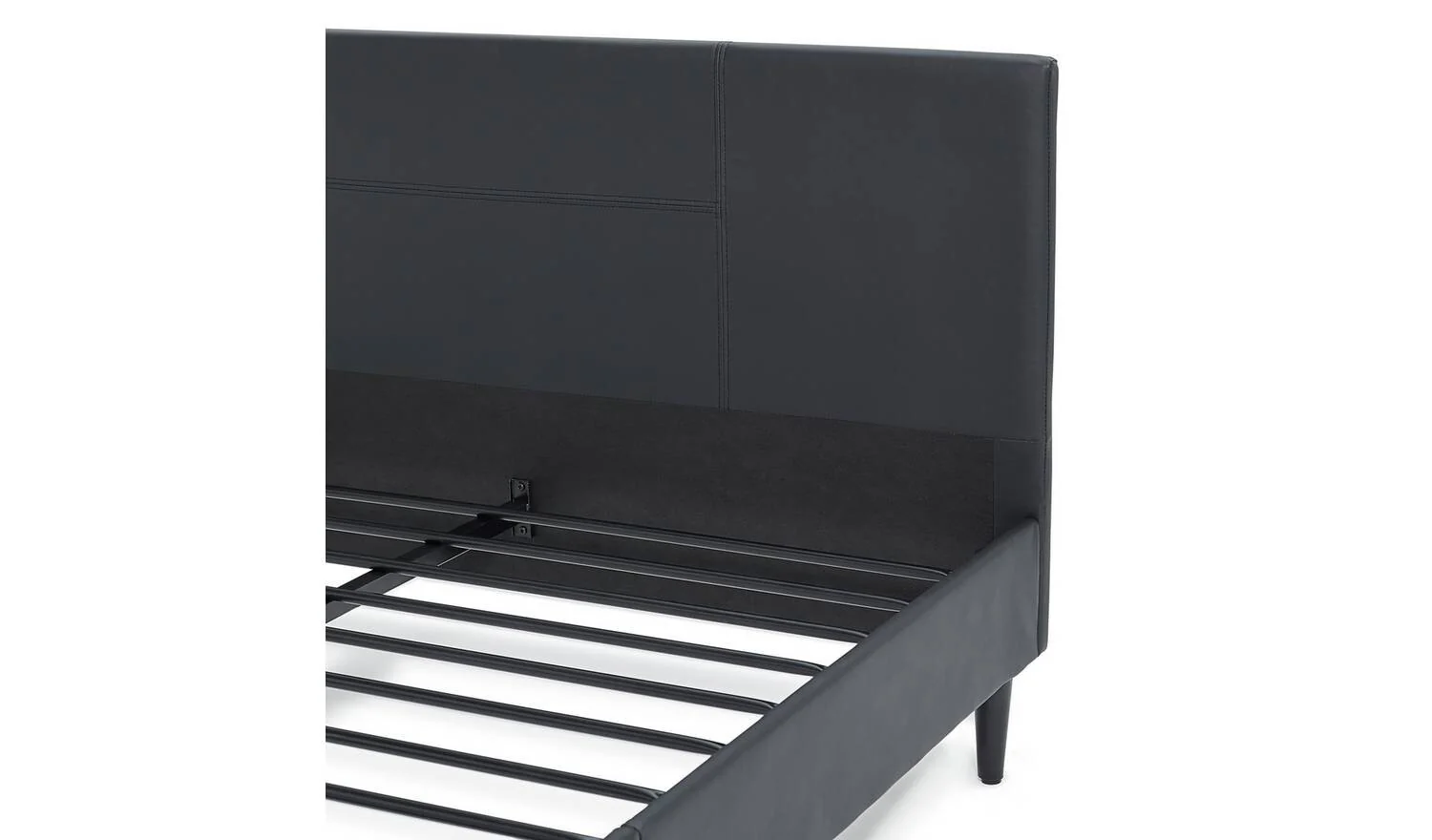 Skylar Double Bed Frame Black Modern Bedroom Furniture With Headboard - Image 6