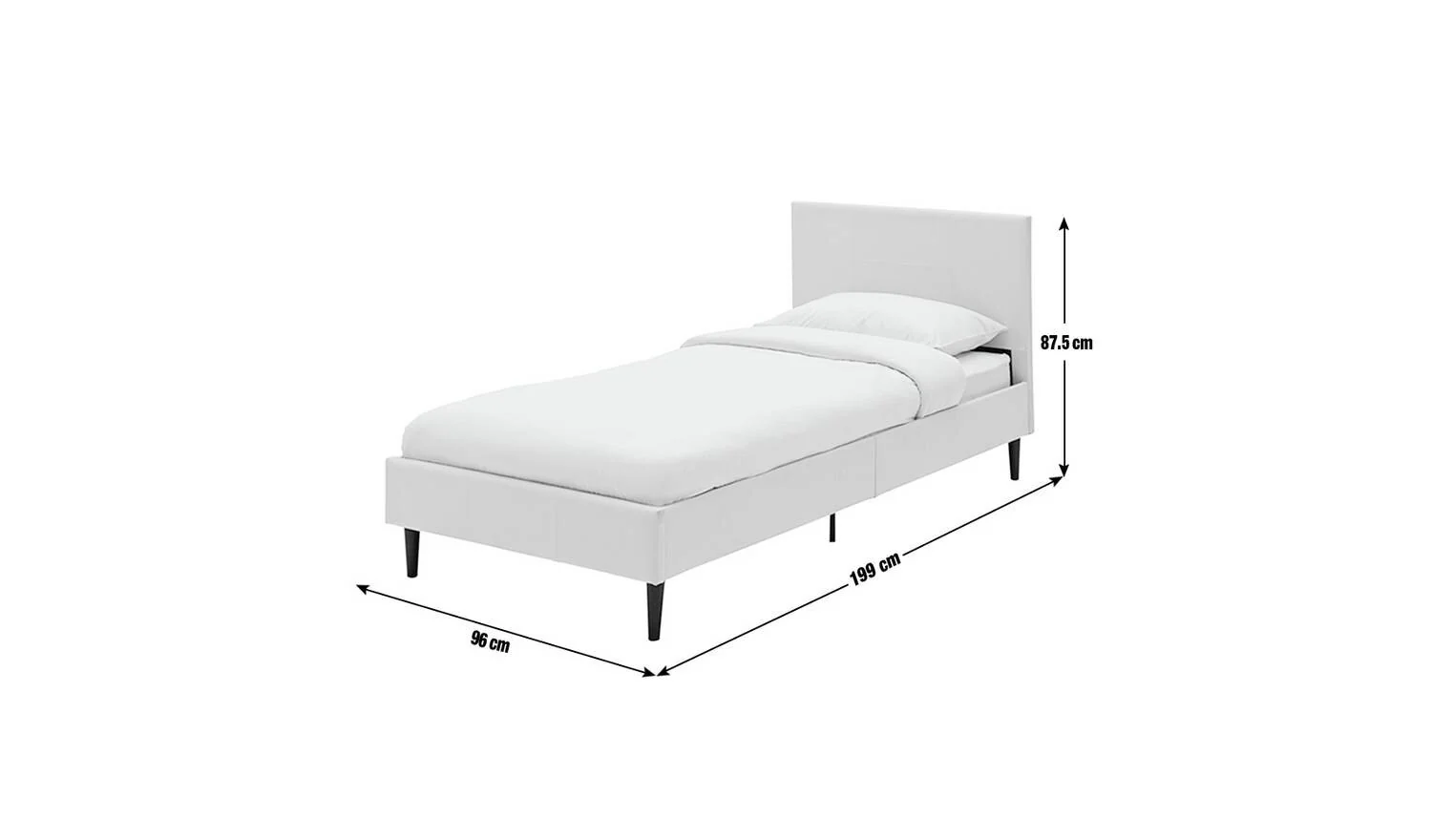 Skylar Single Bed Frame Black Modern Minimalist Bedroom Furniture - Image 2