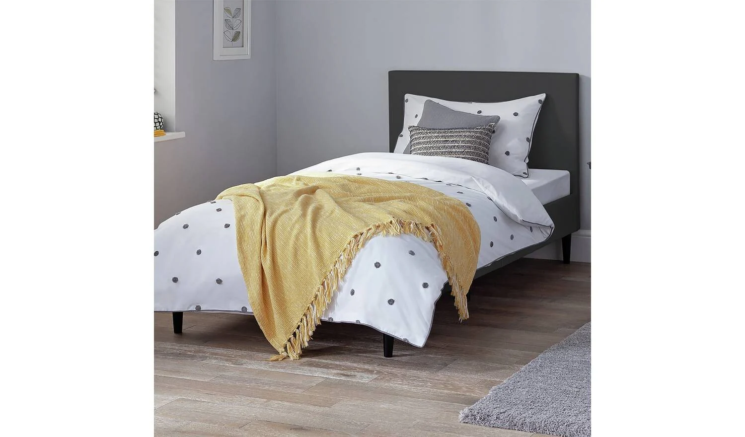Skylar Single Bed Frame Black Modern Minimalist Bedroom Furniture - Image 3