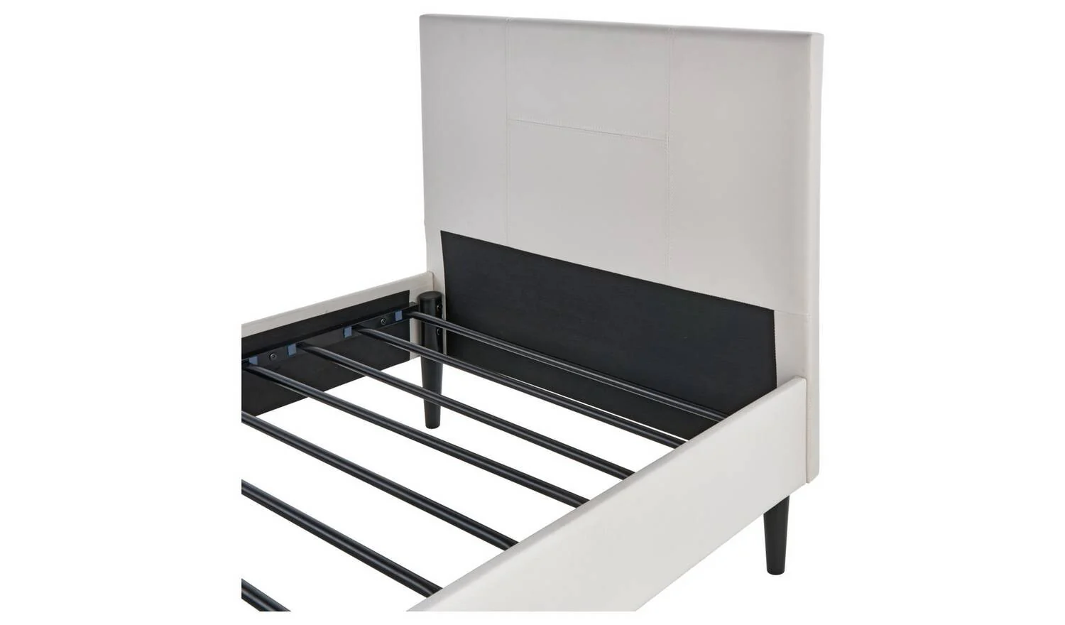 Skylar Single Bed Frame White Modern Minimalist Bedroom Furniture - Image 5