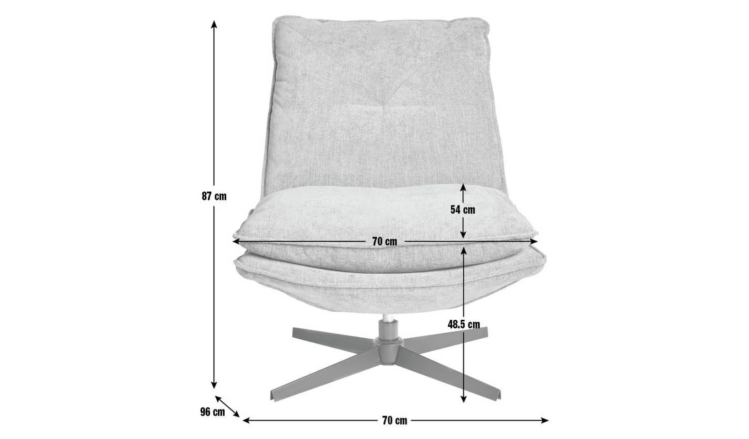 Soloman Fabric Swivel Chair - Blue - Image 2
