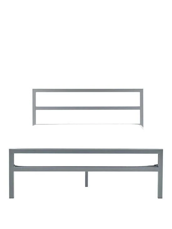 Soto Single Metal Bed Silver Sturdy and Stylish Bed Frame for Any Room - Image 2