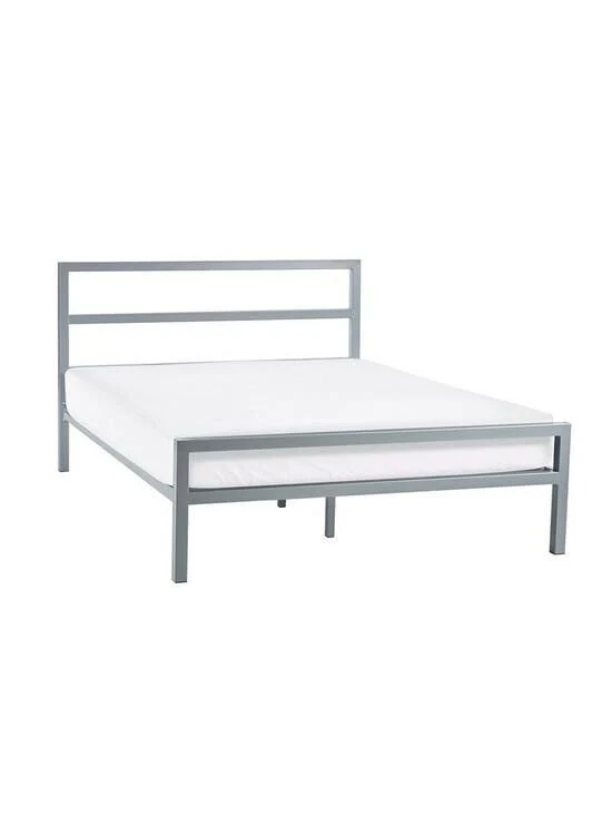 Soto Single Metal Bed Silver Sturdy and Stylish Bed Frame for Any Room - Image 3