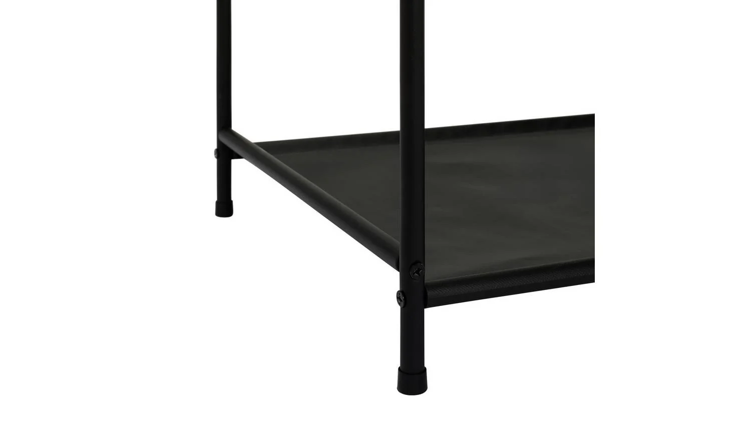 Spencer 2 Rail 4 Shelf Wardrobe Black Storage Organiser Cabinet Modern - Image 4