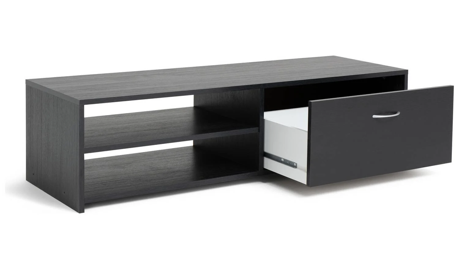 Squares 1 Drawer TV Unit Black Modern Media Stand Storage Cabinet - Image 4