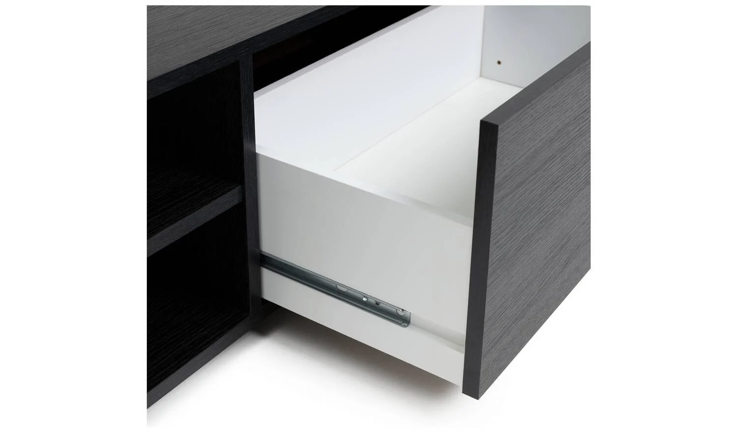 Squares 1 Drawer TV Unit Black Modern Media Stand Storage Cabinet - Image 5