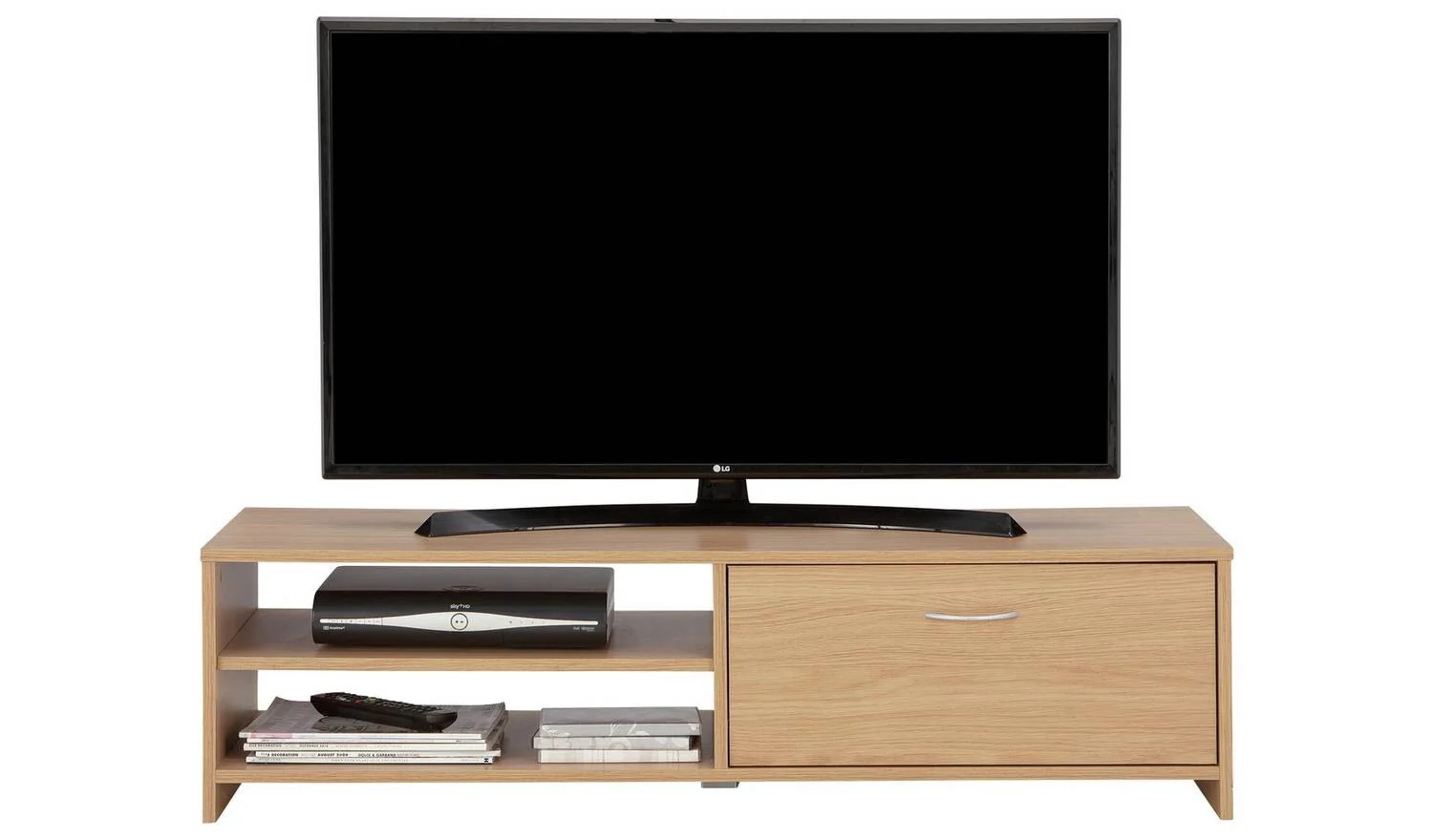 Squares 1 Drawer TV Unit Oak Effect For Living Room Modern Design - Image 4