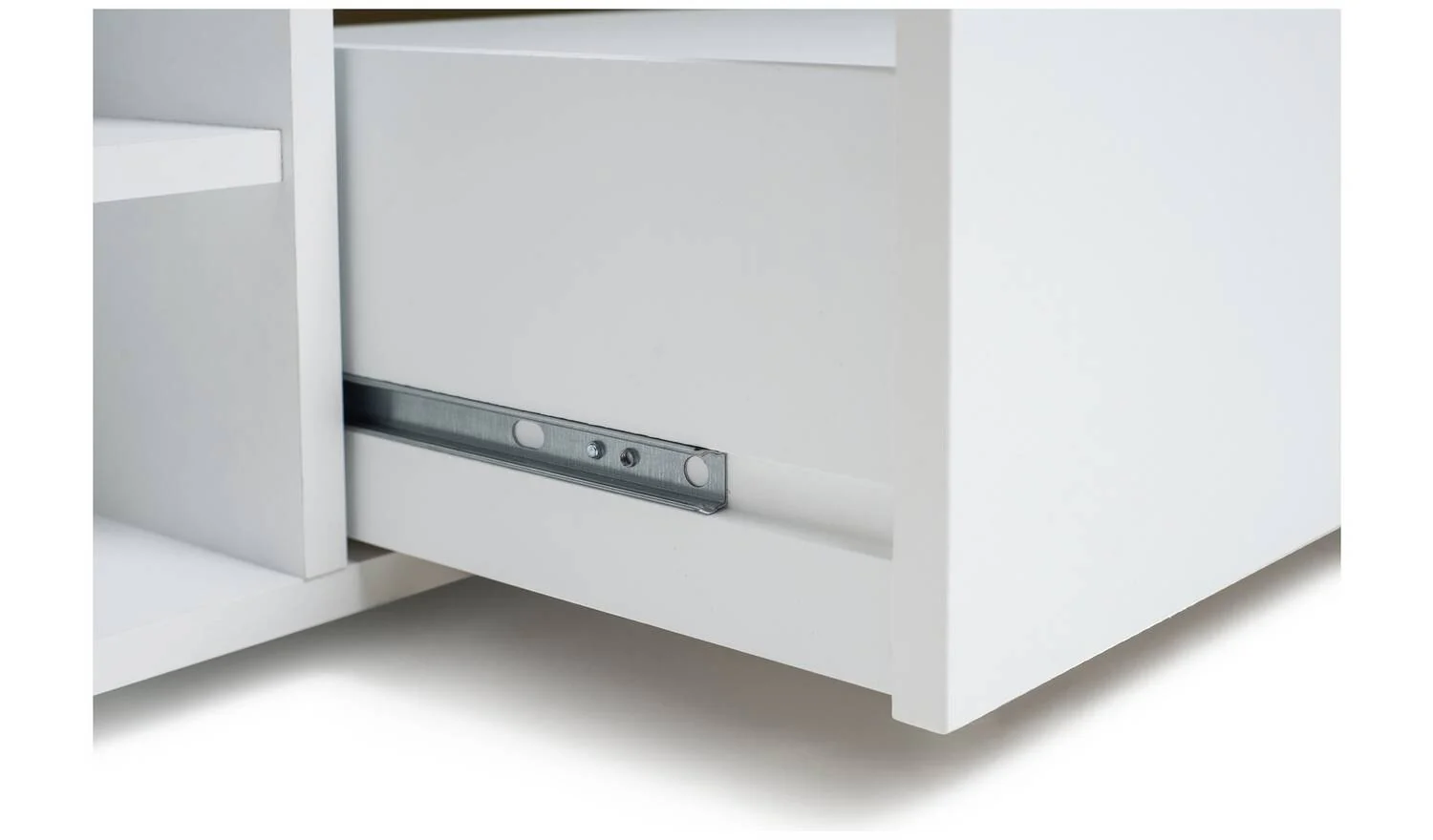 Squares 1 Drawer TV Unit White Modern Media Storage Cabinet Furniture - Image 6