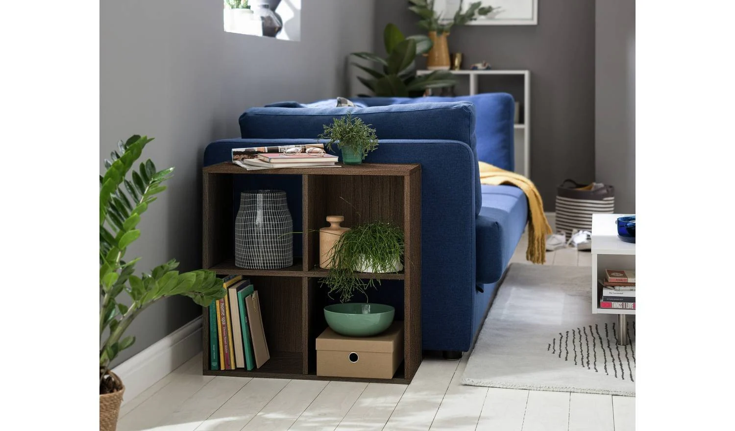 Squares 4 Cube Storage Unit Walnut Modular Organiser Shelf Furniture - Image 3