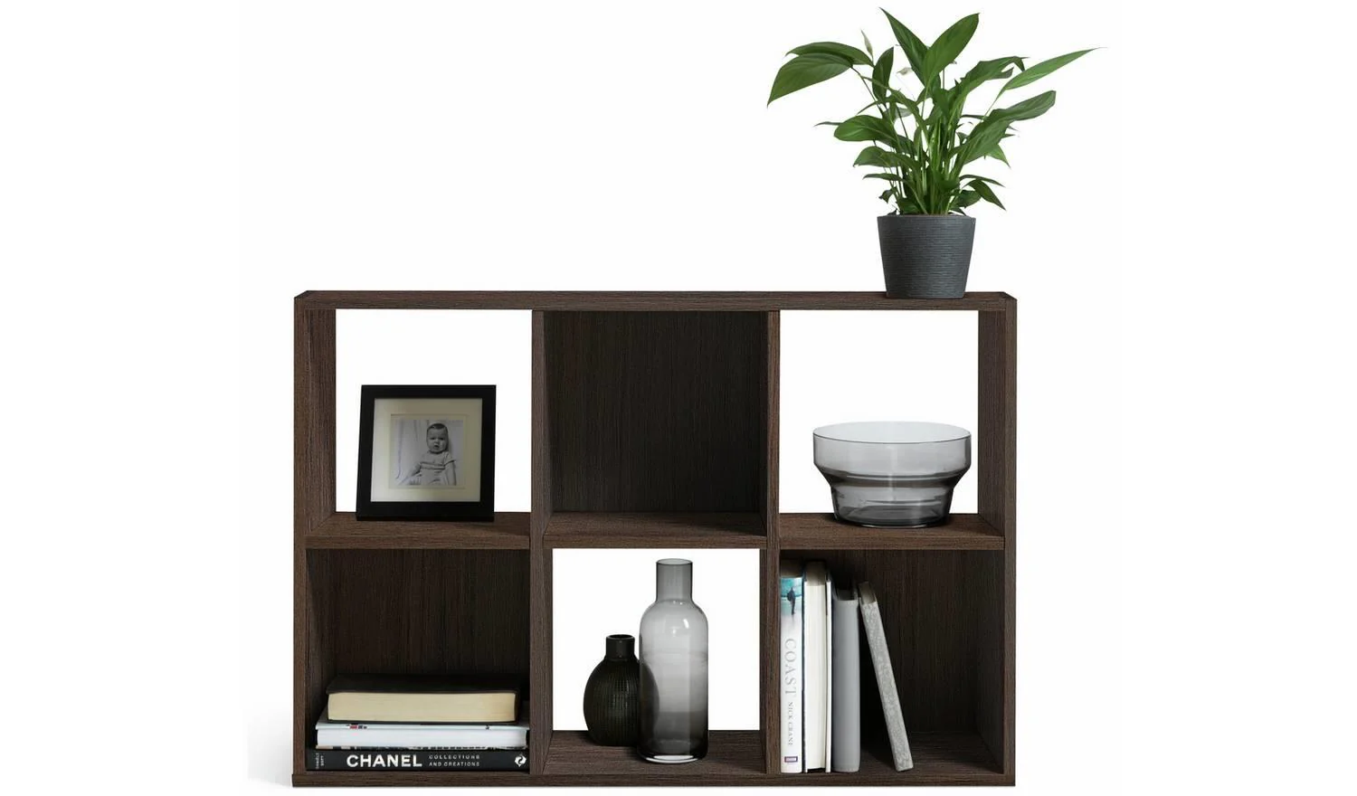 Squares 6 Cube Storage Unit Walnut Modular Organiser Shelf Furniture - Image 4
