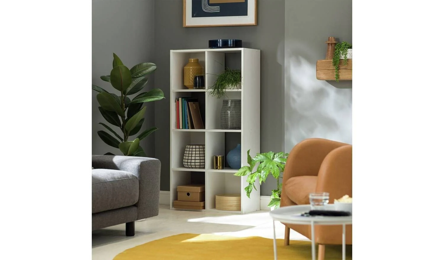Squares 8 Cube Storage Unit White Modular Organiser Shelf Furniture - Image 3
