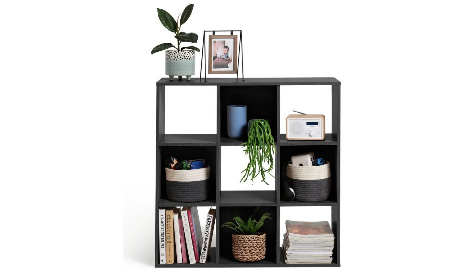 Squares 9 Cube Storage Unit Black For Living Room Bedroom - Image 3