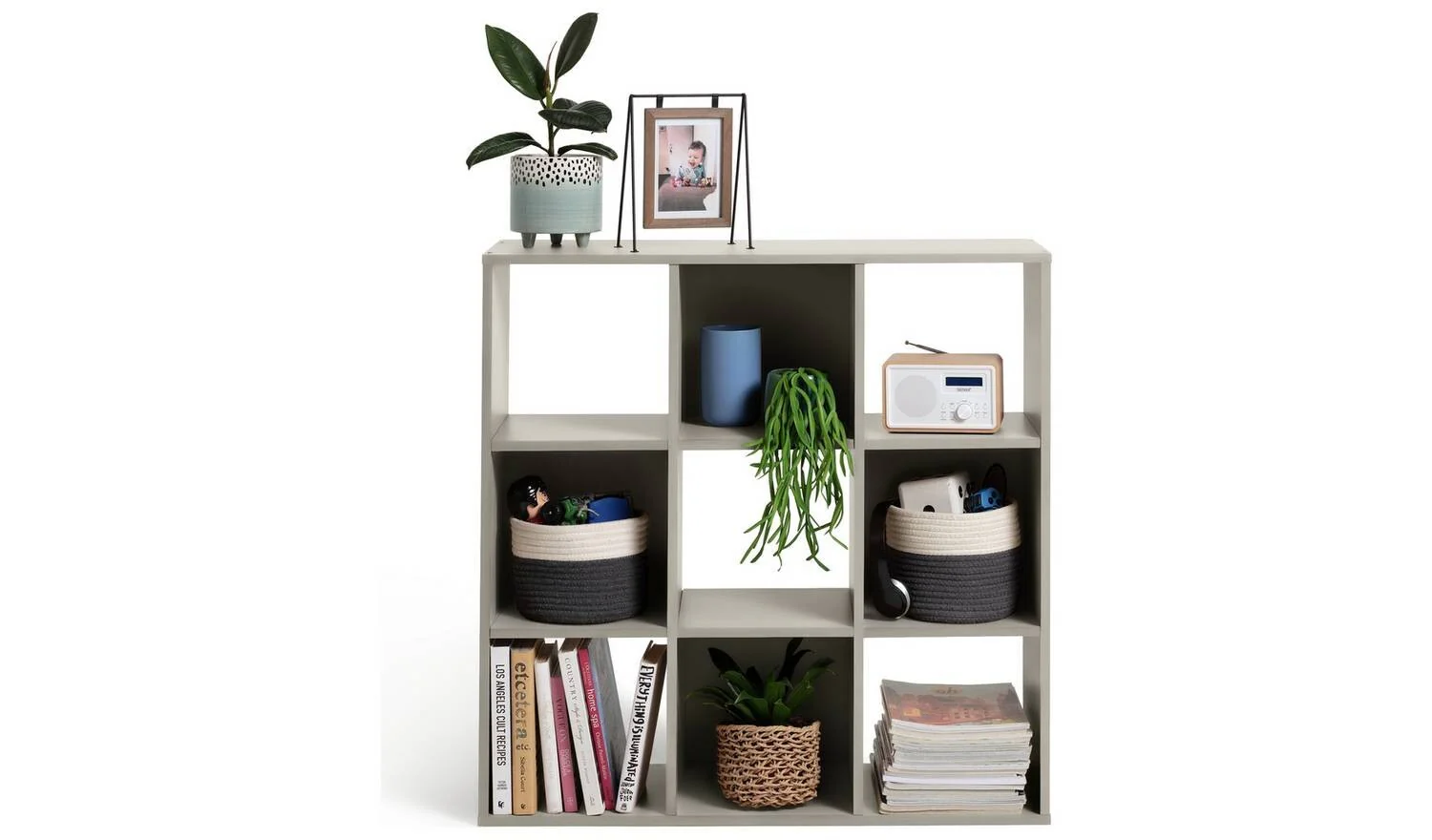 Squares 9 Cube Storage Unit Grey Modular Organiser Shelf Furniture - Image 5