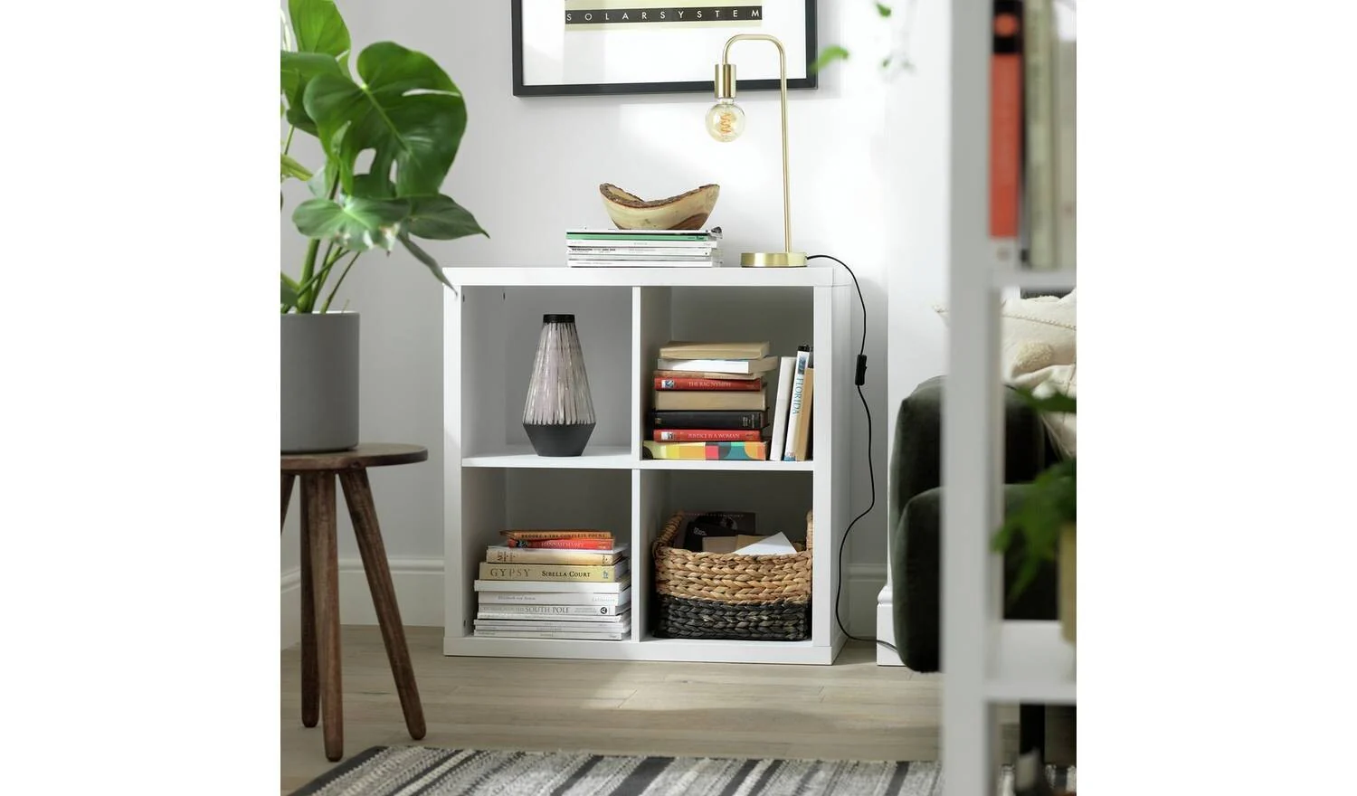 Squares Plus 4 Cube Storage Unit White For Living Room Bedroom - Image 2