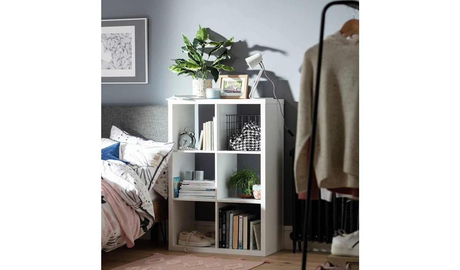 Squares Plus 6 Cube Storage Unit White For Living Room Bedroom - Image 2