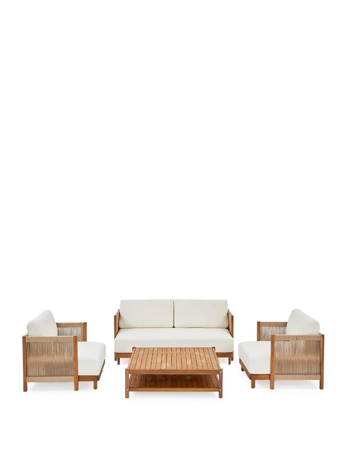 St Moritz 4 Piece Sofa Set Garden Patio Acacia Wood Furniture Seating UK - Image 2
