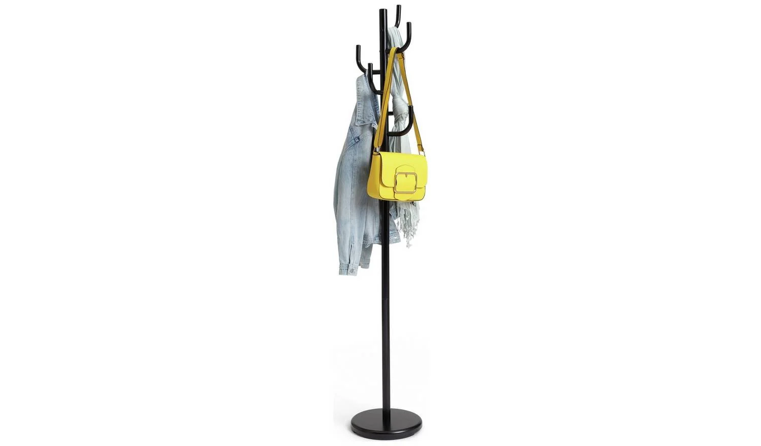 Steel Coat Stand Black Hallway Entryway Furniture Organiser - Image 2