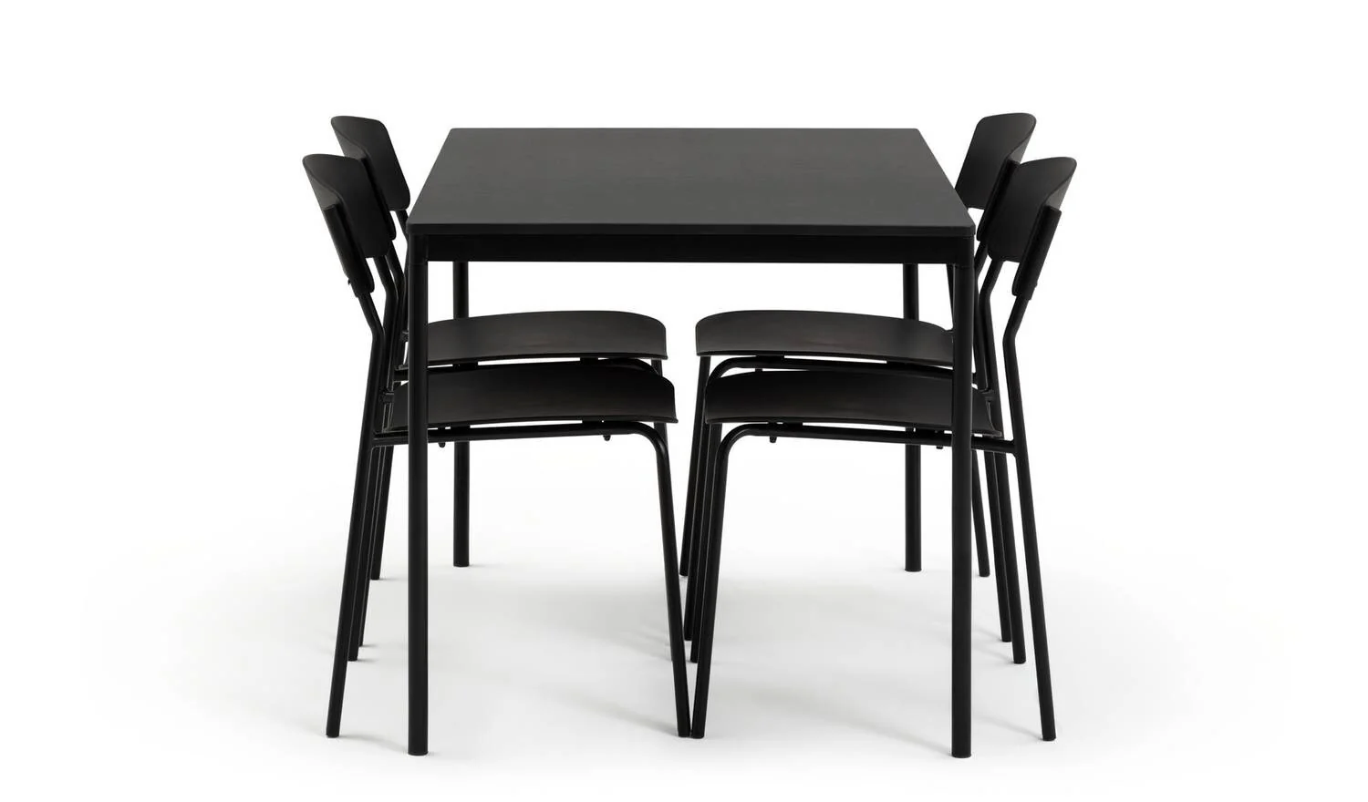 Stella Wood Effect Dining Table & 4 Black Chairs Kitchen Furniture Set - Image 6