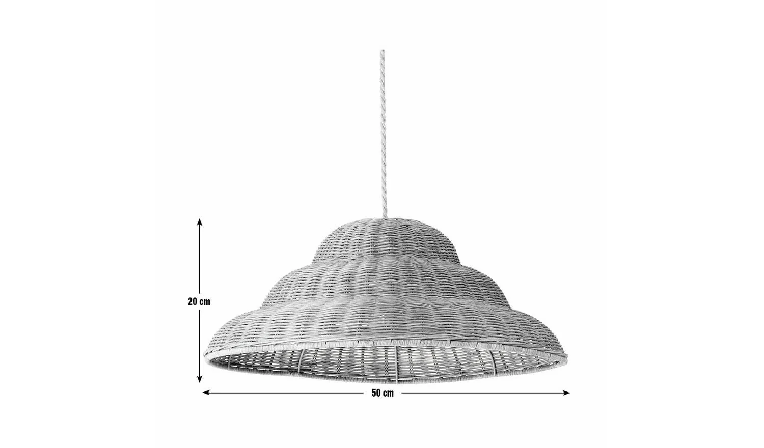 Structured Rattan Natural Easy Fit Lampshade 50cm Modern Boho Lighting - Image 6