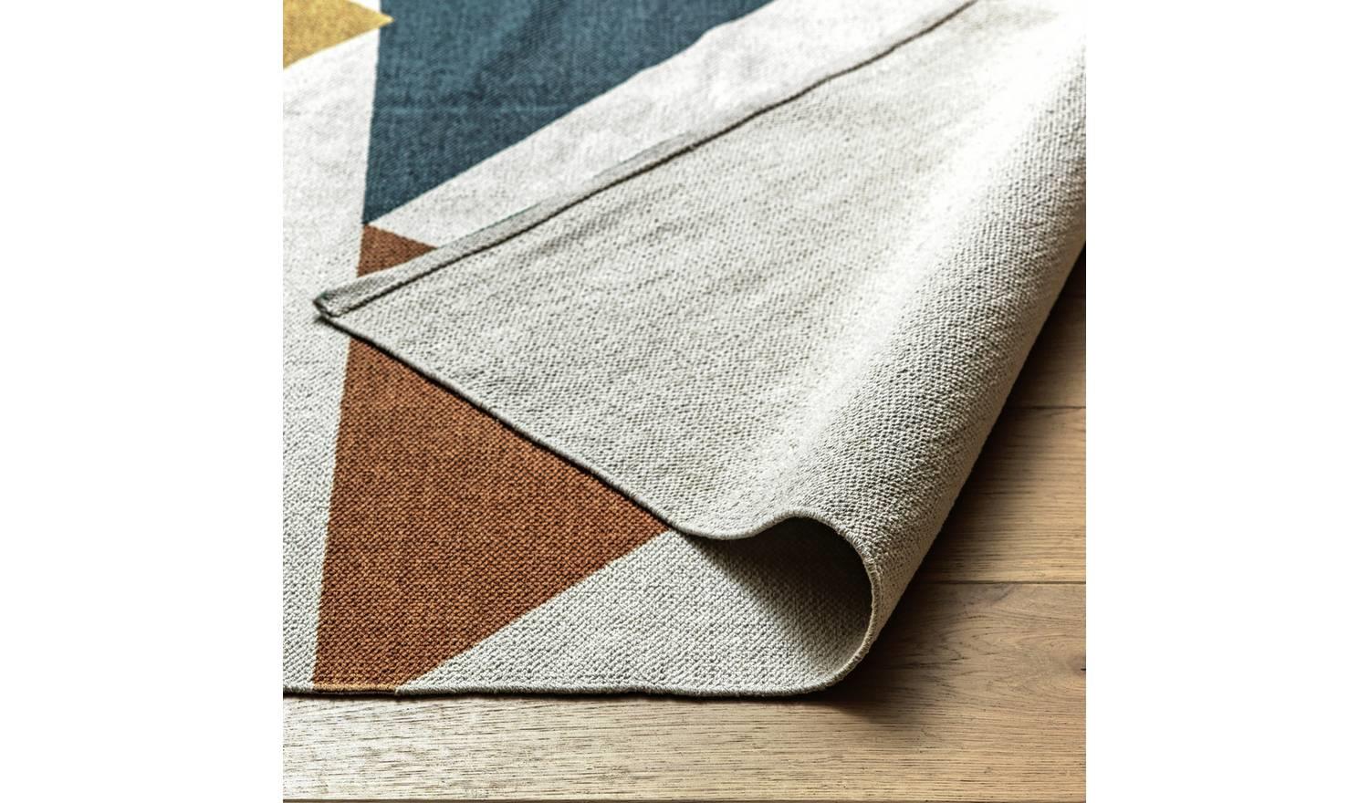 Tate Geometric Cotton Flatweave Rug 140x200cm Patterned Living Room - Image 4