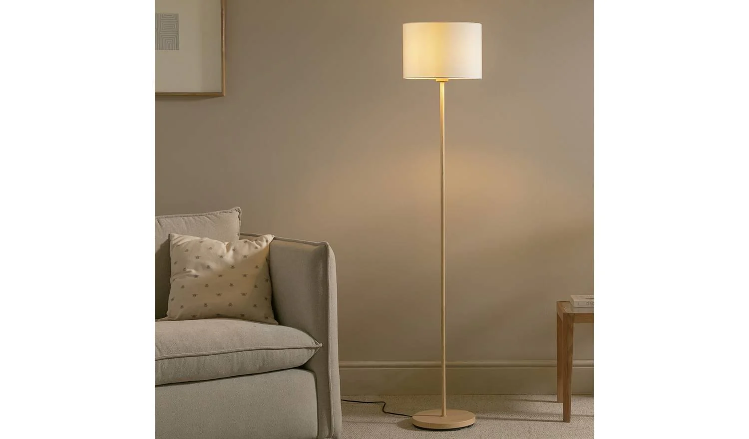 Tisa Base Only Floor Lamp Natural Modern Reading Light Wooden Tripod - Image 2