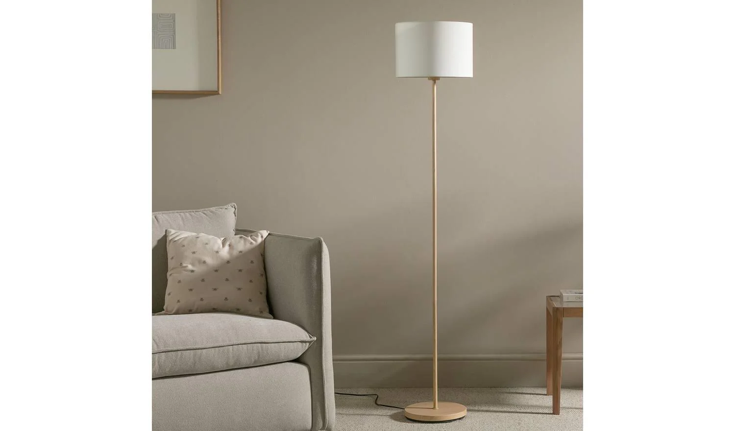 Tisa Base Only Floor Lamp Natural Modern Reading Light Wooden Tripod - Image 3