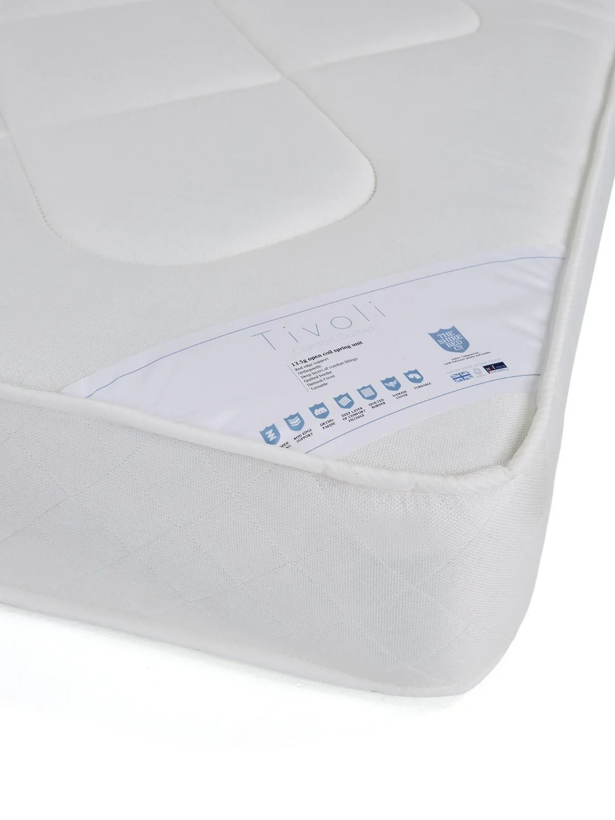 Tivoli Quilted Comfort Mattress King 150x200 Medium Firm Open Coil - Image 3