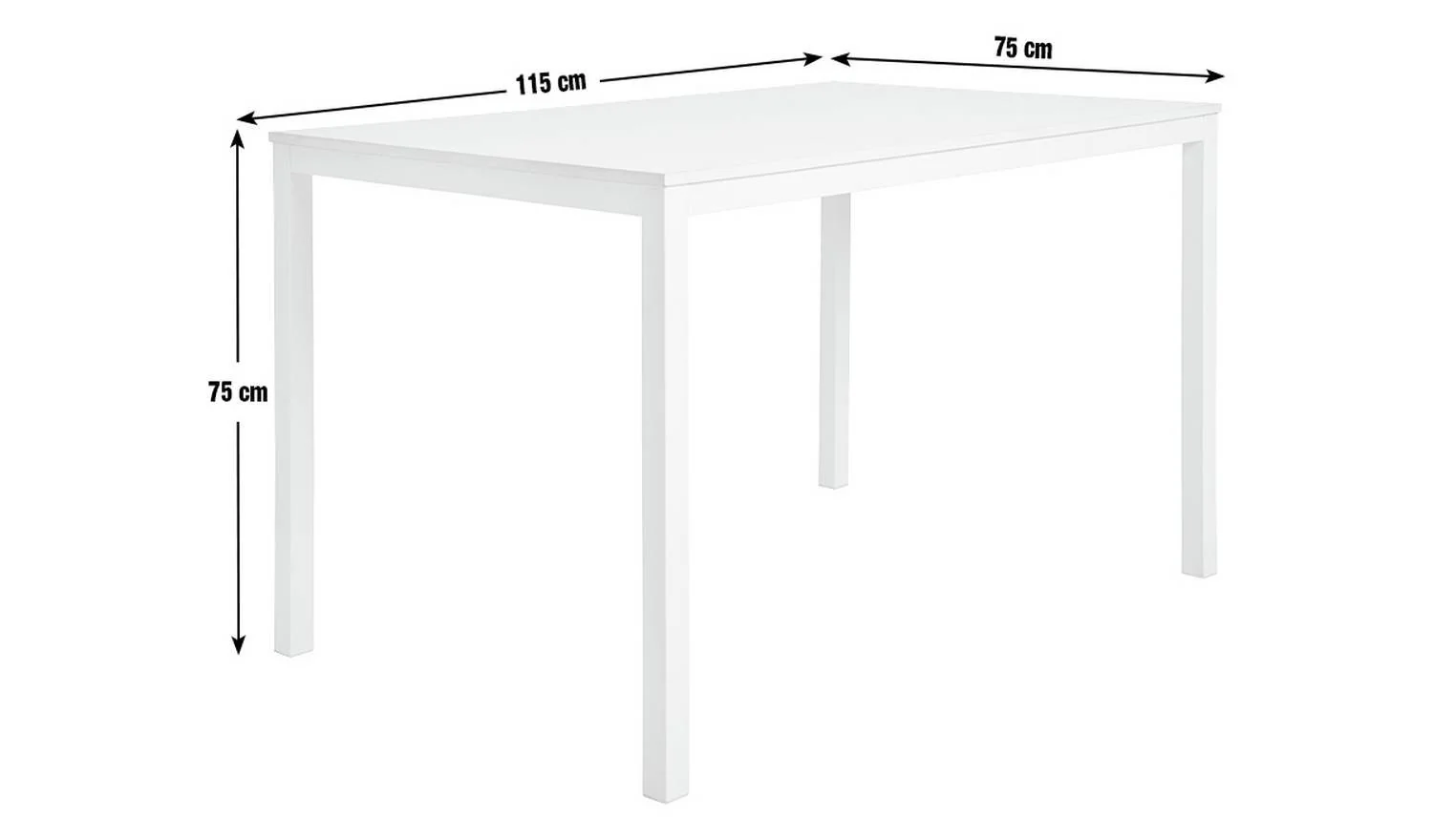Toby 4 Seater Dining Table White Kitchen Furniture Compact - Image 2