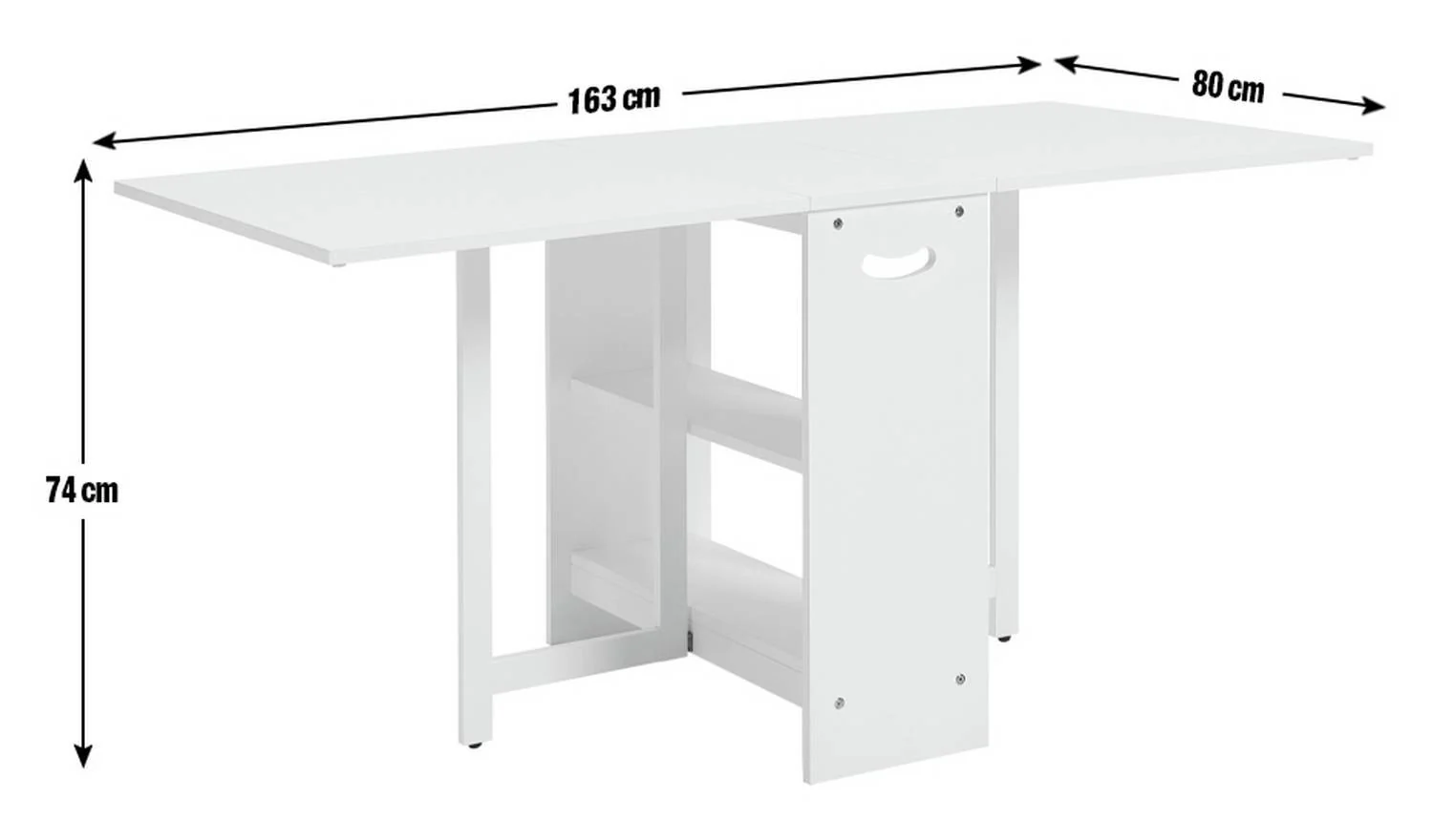Toby Folding 4 - 6 Seater Dining Table White Compact Extending Design - Image 2