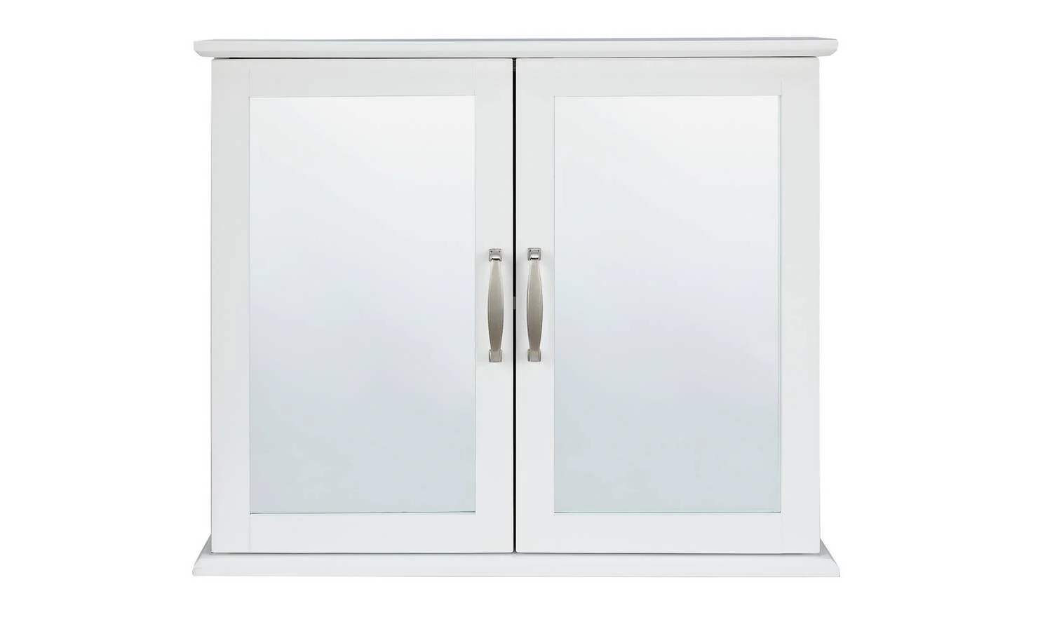 Tongue & Groove 2 Door Mirrored Cabinet White Storage Organiser Bathroom - Image 3