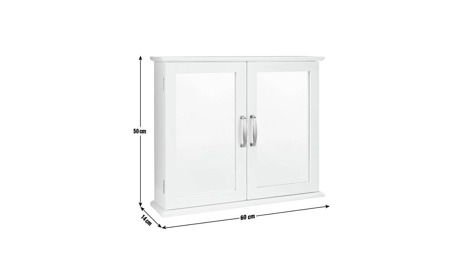 Tongue & Groove 2 Door Mirrored Cabinet White Storage Organiser Bathroom - Image 5