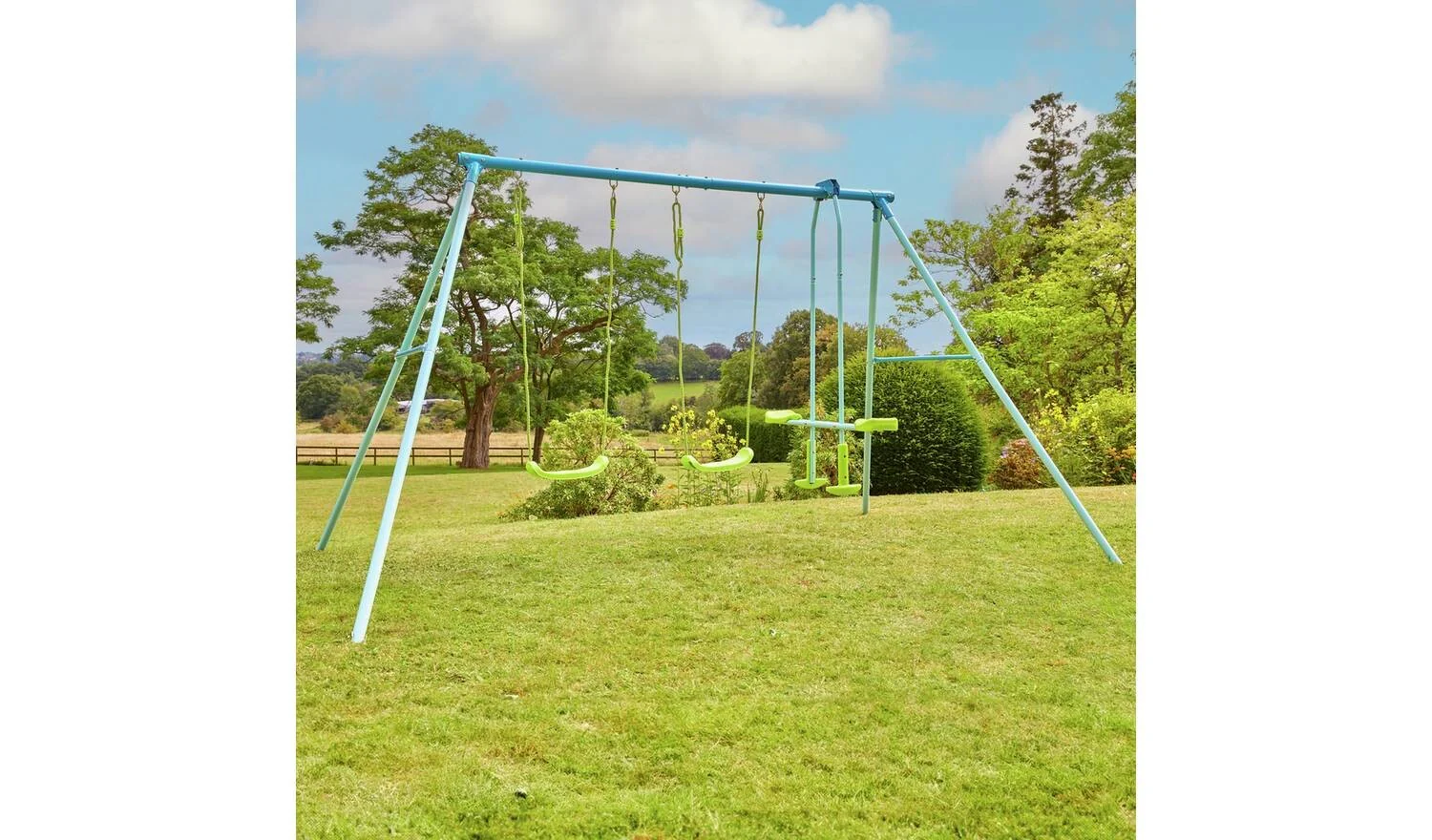TP Toys Kids Double Swing Set With Glide Ride For Children Outdoor - Image 4