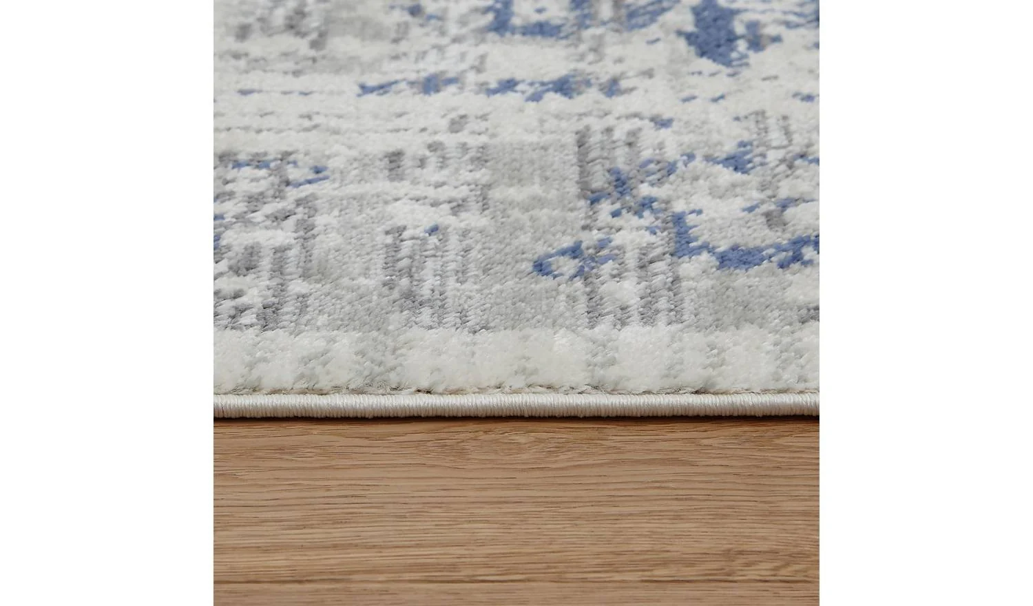 Traditional Natural & Blue Cut Pile Rug 230x160cm Classic Home Decor - Image 3