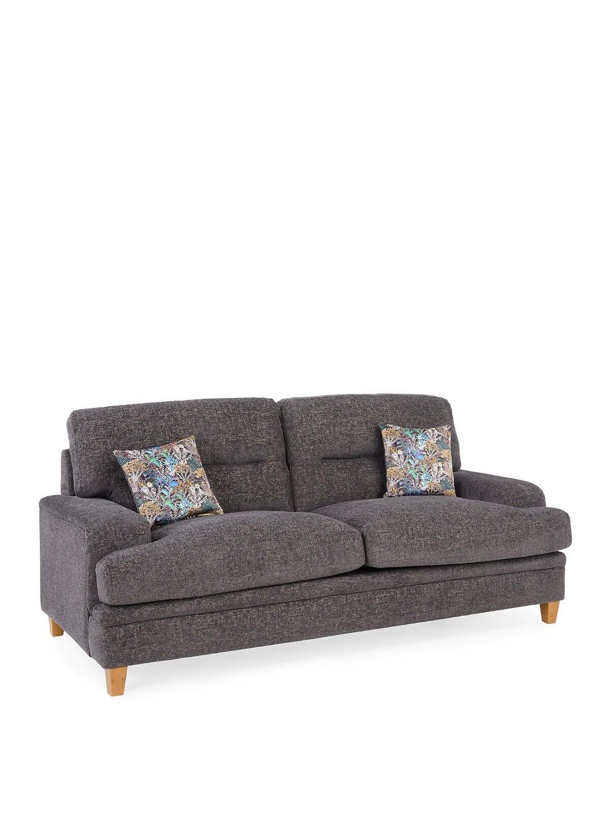 Trieste 3 Seater Fabric Sofa Charcoal Cozy and Stylish Livingroom Furniture - Image 3