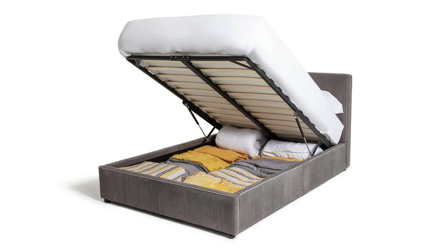 Tristan Double Ottoman Bed Frame Grey with Lift-Up Storage for Modern Bedrooms - Image 2