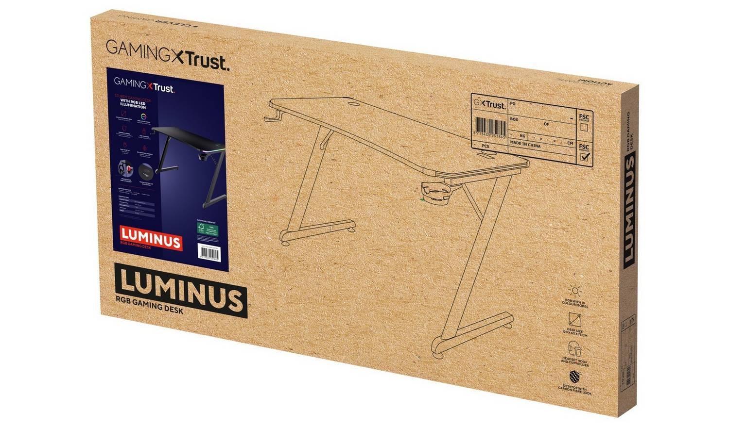 Trust GXT709 Luminus RGB Gaming Desk Black Fast Delivery UK - Image 11