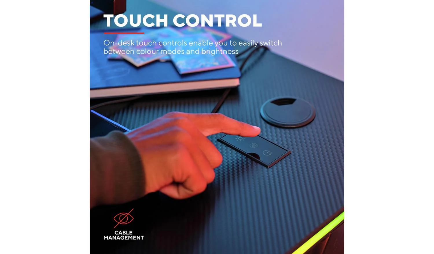 Trust GXT709 Luminus RGB Gaming Desk Black Fast Delivery UK - Image 7