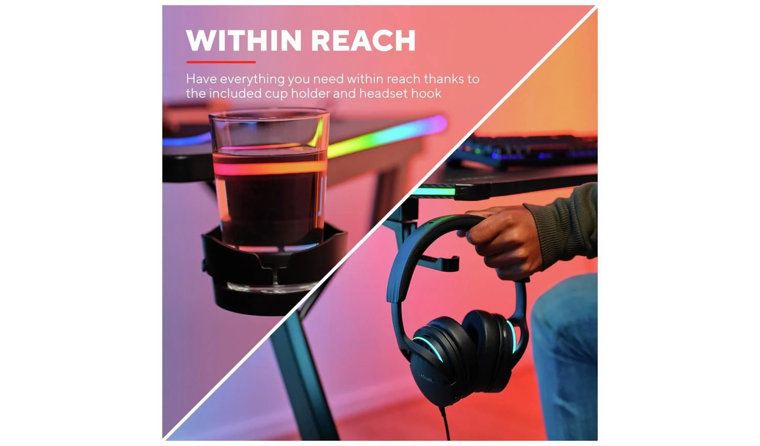 Trust GXT709 Luminus RGB Gaming Desk Black Fast Delivery UK - Image 9