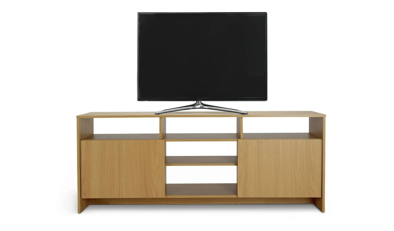 Turin 2 Door Extra Large TV Unit Natural Easy Assembly UK Furniture - Image 5