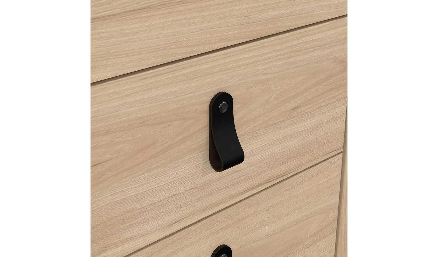 Tvilum Madrid 2 Drawer Bedside Table Oak Compact Nightstand With Drawers - Image 5