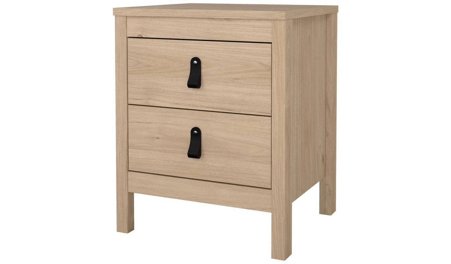 Tvilum Madrid 2 Drawer Bedside Table Oak Compact Nightstand With Drawers - Image 6