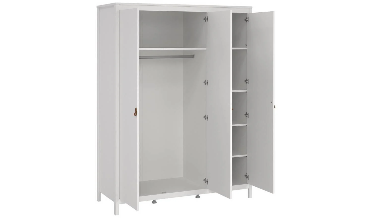 Tvilum Madrid 3 Door Wardrobe White Storage Organiser Bedroom Furniture - Image 4